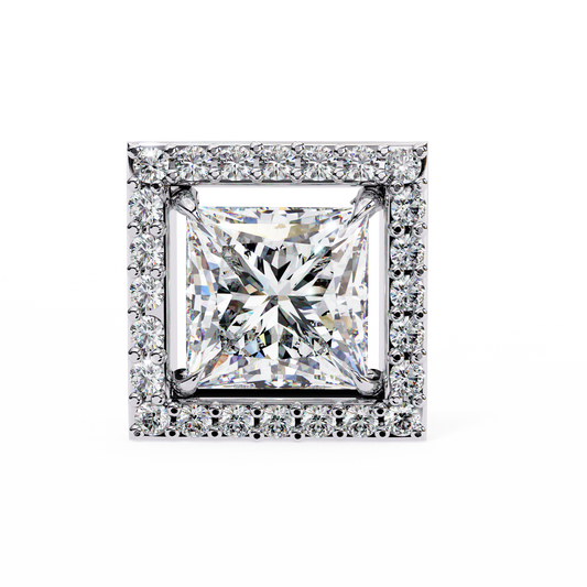 0.84 Carat Allure Princess-Cut Diamond Stud Earrings