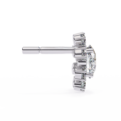 1.21 Carat Elegant Halo Stud Earrings in Silver