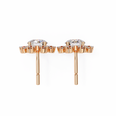 1.21 Carat Elegant Halo Stud Earrings in Silver