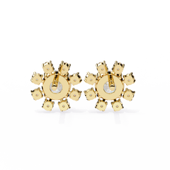 1.21 Carat Elegant Halo Stud Earrings in Silver