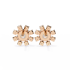 1.21 Carat Elegant Halo Stud Earrings in Silver