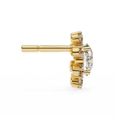 1.21 Carat Elegant Halo Stud Earrings in Silver