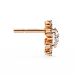 1.21 Carat Elegant Halo Stud Earrings in Silver