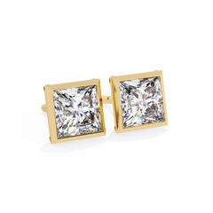 1.77 Carat Princess-Cut Lab-Grown Diamond Stud Earrings
