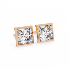 1.77 Carat Princess-Cut Lab-Grown Diamond Stud Earrings