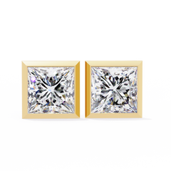 1.77 Carat Princess-Cut Lab-Grown Diamond Stud Earrings