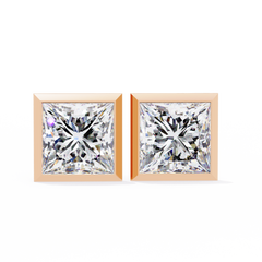1.77 Carat Princess-Cut Lab-Grown Diamond Stud Earrings