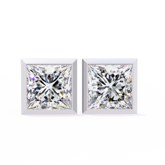 1.77 Carat Princess-Cut Lab-Grown Diamond Stud Earrings