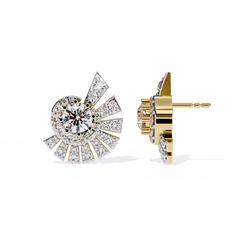 1.66 Carat Cluster Stud Earrings with Lab-Grown CVD Diamonds