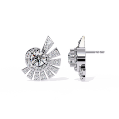 1.66 Carat Cluster Stud Earrings with Lab-Grown CVD Diamonds