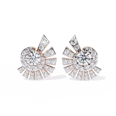 1.66 Carat Cluster Stud Earrings with Lab-Grown CVD Diamonds