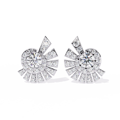 1.66 Carat Cluster Stud Earrings with Lab-Grown CVD Diamonds