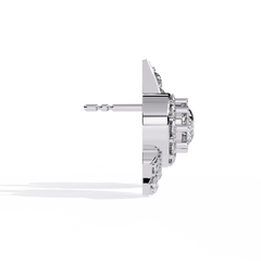 1.66 Carat Cluster Stud Earrings with Lab-Grown CVD Diamonds