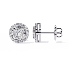 1.5 Carat Mira Round Lab-Grown Diamond Studs with Halo