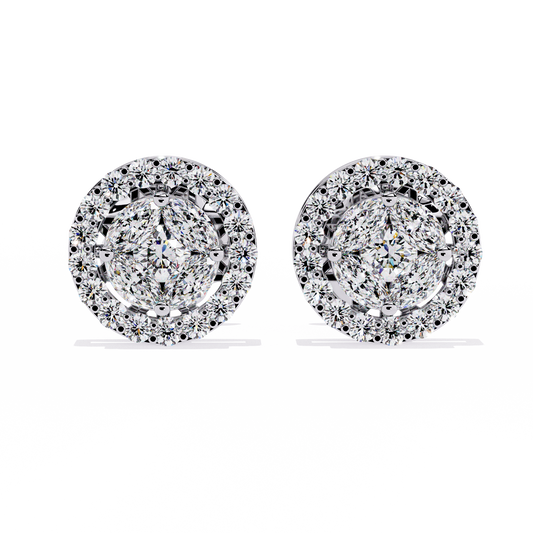 1.5 Carat Mira Round Lab-Grown Diamond Studs with Halo