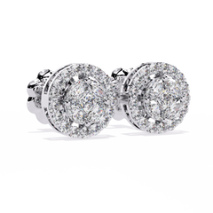 1.5 Carat Mira Round Lab-Grown Diamond Studs with Halo