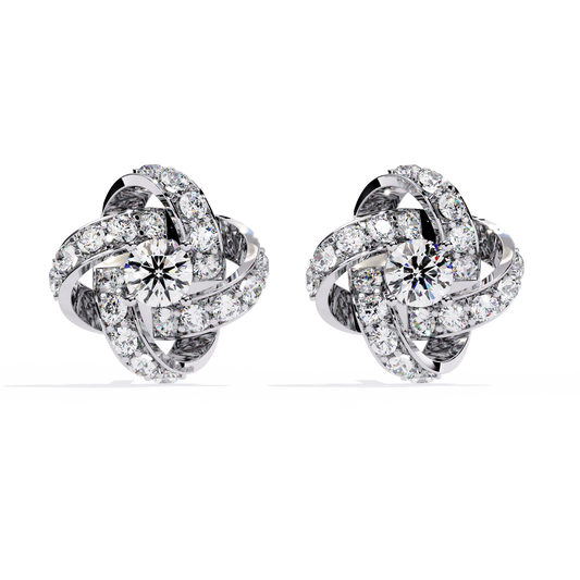 0.89 Carat Mode Round Lab-Grown Diamond Stud Earrings