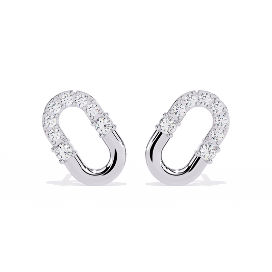 0.20 Carat Oval Real Diamond Earrings for Daily Wear