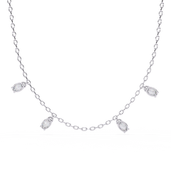 Elegant LGD Oval-Cut Stone Diamond Necklace 1.45Carat