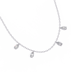 Elegant LGD Oval-Cut Stone Diamond Necklace 1.45Carat