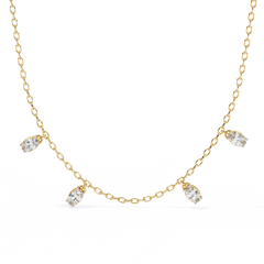 Elegant LGD Oval-Cut Stone Diamond Necklace 1.45Carat