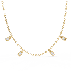 Elegant LGD Oval-Cut Stone Diamond Necklace 1.45Carat