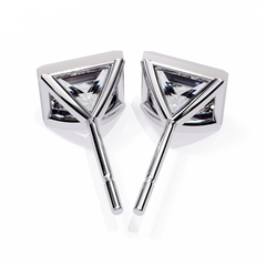 1.77 Carat Princess-Cut Lab-Grown Diamond Stud Earrings