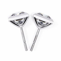 1.77 Carat Princess-Cut Lab-Grown Diamond Stud Earrings