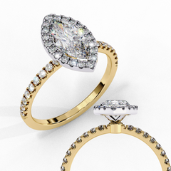 1.16 Carat Marquise Cut Solitaire Diamond Ring with Halo