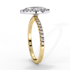 1.16 Carat Marquise Cut Solitaire Diamond Ring with Halo