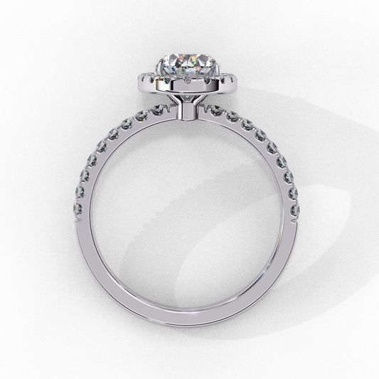 1.16 Carat Marquise Cut Halo Solitaire Diamond Ring