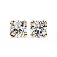 2.57 Carat Round-Cut Diamond Stud Earrings