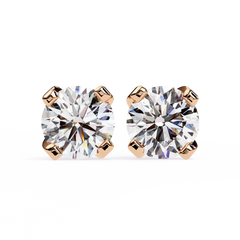 2.57 Carat Round-Cut Diamond Stud Earrings