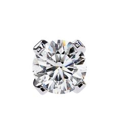2.57 Carat Round-Cut Diamond Stud Earrings