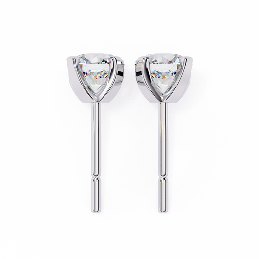 2.57 Carat Round-Cut Diamond Stud Earrings