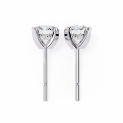 2.57 Carat Round-Cut Diamond Stud Earrings