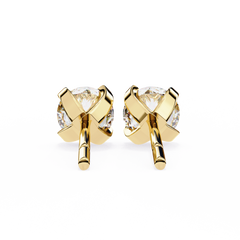 2.57 Carat Round-Cut Diamond Stud Earrings
