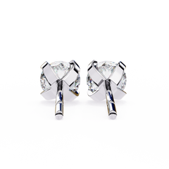 2.57 Carat Round-Cut Diamond Stud Earrings