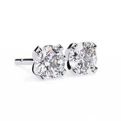 2.57 Carat Round-Cut Diamond Stud Earrings