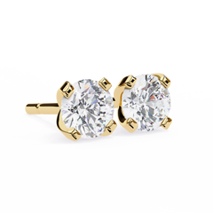 2.57 Carat Round-Cut Diamond Stud Earrings