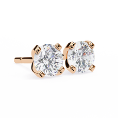2.57 Carat Round-Cut Diamond Stud Earrings