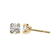 2.57 Carat Round-Cut Diamond Stud Earrings