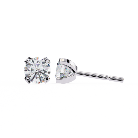 2.57 Carat Round-Cut Diamond Stud Earrings