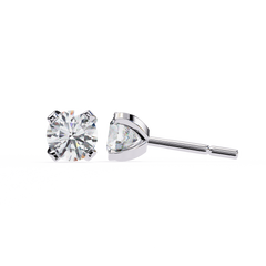 2.57 Carat Round-Cut Diamond Stud Earrings