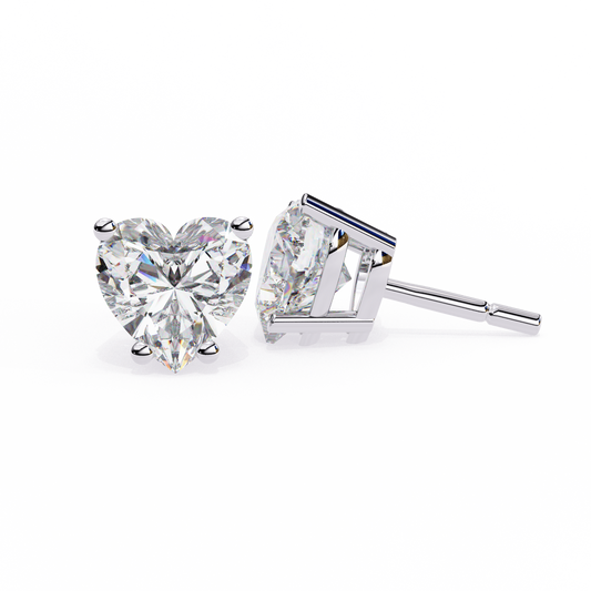 2.43 Carat Heart-Cut Diamond Earrings for Women