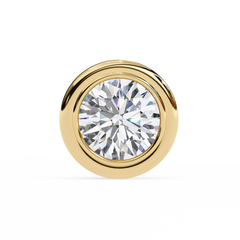 2.57 Carat Round Lab-Grown Diamond Earrings in Bezel Setting