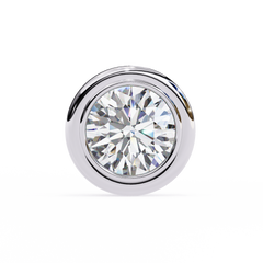 2.57 Carat Round Lab-Grown Diamond Earrings in Bezel Setting
