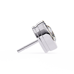 2.57 Carat Round Lab-Grown Diamond Earrings in Bezel Setting