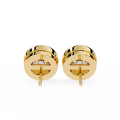 2.57 Carat Round Lab-Grown Diamond Earrings in Bezel Setting