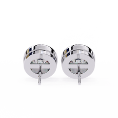 2.57 Carat Round Lab-Grown Diamond Earrings in Bezel Setting